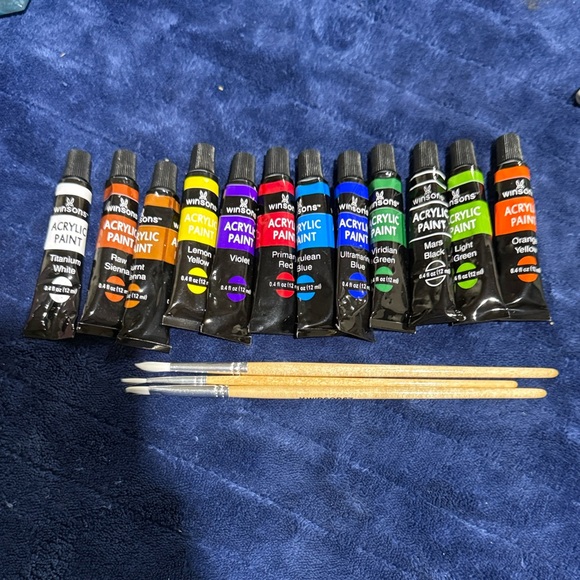 Other - Winsons Acrylic Paint Set with Brushes - Multicolor